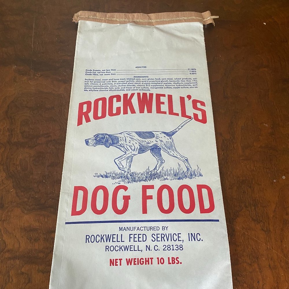 Rockwell's Dog Food vintage paper advertising sack unused excellent condition